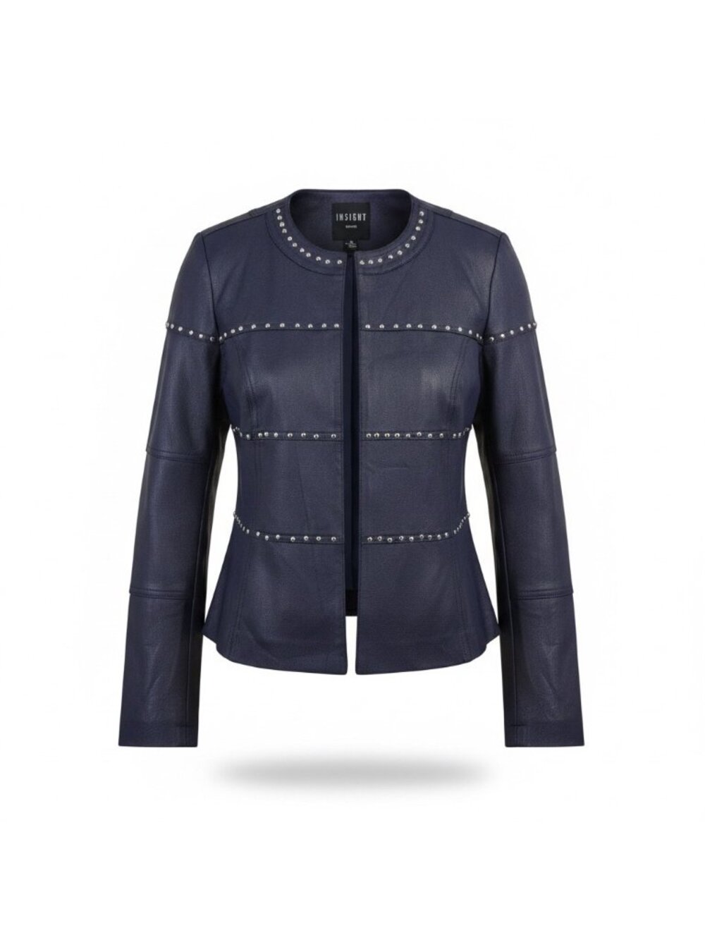 Insight Womens Navy Studded Jacket Front Zip Size 6